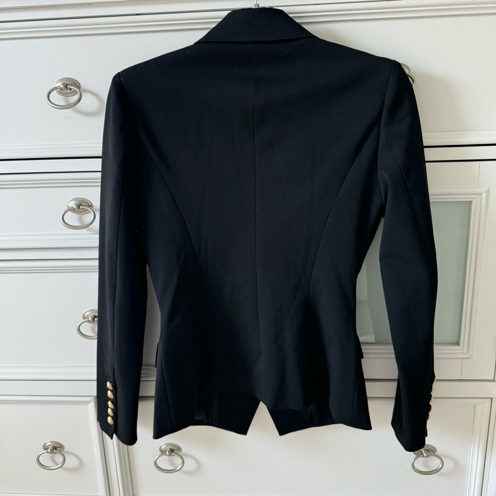 L'Agence Black Double-Breasted Blazer with Gold Buttons - Picture 7 of 16